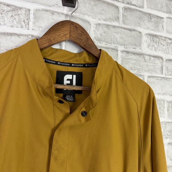 FootJoy Carmel Brown 100% Polyester T-Snap Pullover Windbreaker Jacket Men Large - Picture 2 of 8